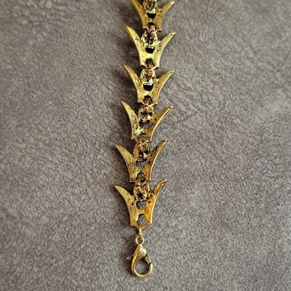 Antique Art Nouveau Crystal Fishtail Tennis Bracelet